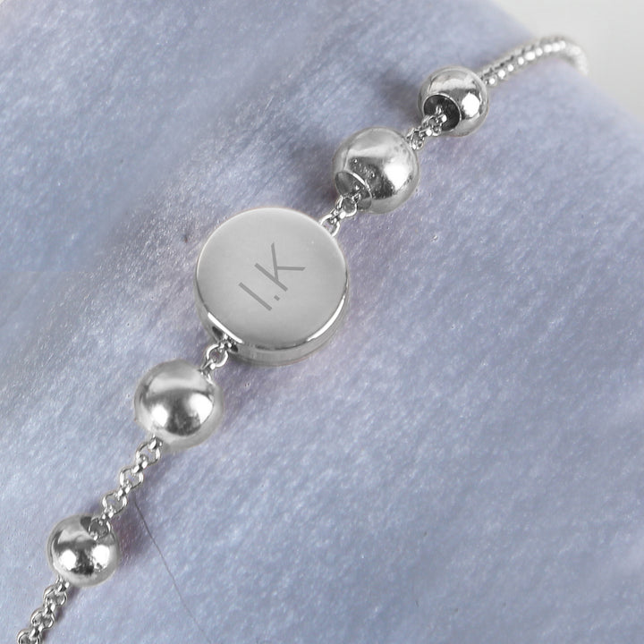 Buy Personalised Silver Plated Initials Disc Bracelet at www.giftsfinder.co.uk