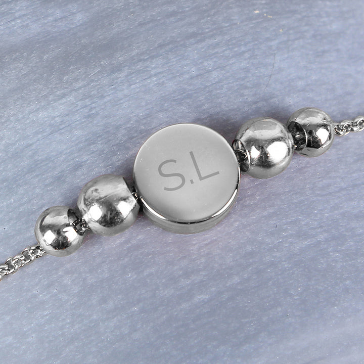 Buy Personalised Silver Plated Initials Disc Bracelet at www.giftsfinder.co.uk