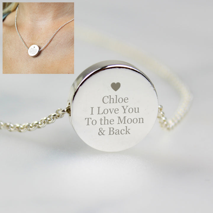 Buy Personalised Any Message Disc Necklace at www.giftsfinder.co.uk