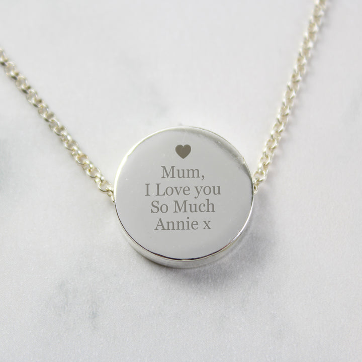 Buy Personalised Any Message Disc Necklace at www.giftsfinder.co.uk