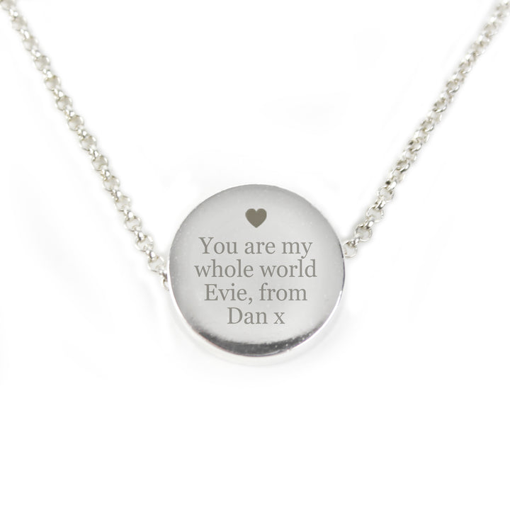 Buy Personalised Any Message Disc Necklace at www.giftsfinder.co.uk