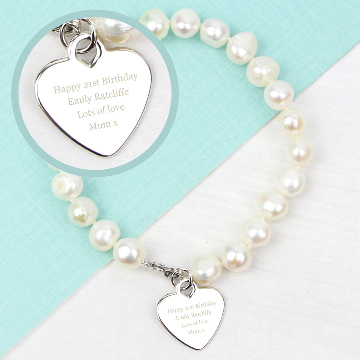 Personalised White Freshwater Pearl Message Bracelet - part of the Gifts Finder Bracelets collection