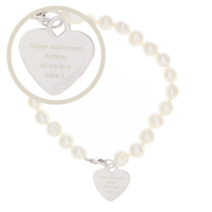 Personalised White Freshwater Pearl Message Bracelet - part of the Gifts Finder Bracelets collection