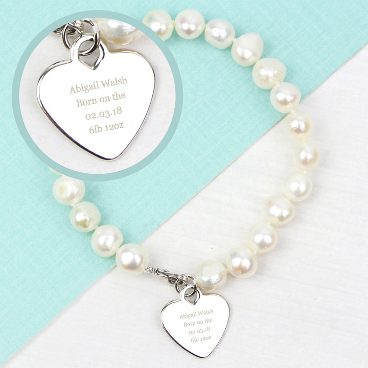 Personalised White Freshwater Pearl Message Bracelet - part of the Gifts Finder Bracelets collection