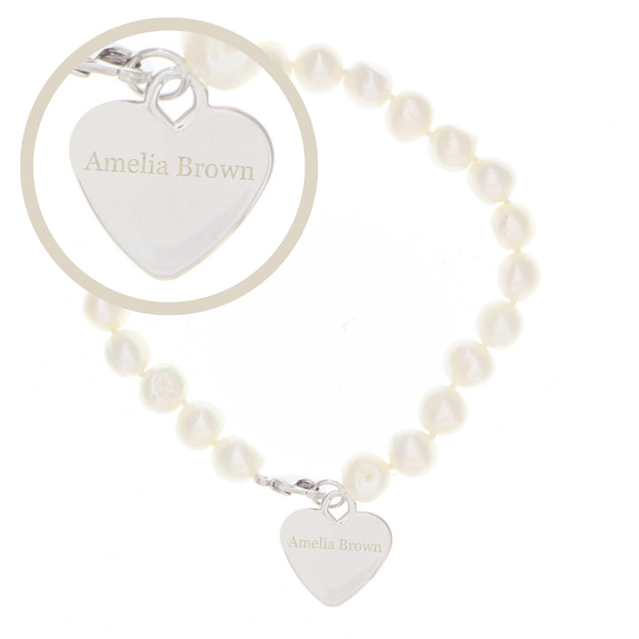 Buy Personalised White Freshwater Pearl Name Bracelet at www.giftsfinder.co.uk