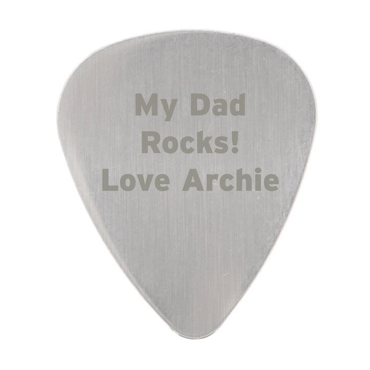 Personalised Silver Plectrum - part of the Gifts Finder Personalised Plectrums collection