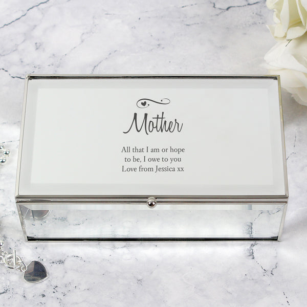 Buy Personalised Swirls & Hearts Mirrored Jewellery Box at www.giftsfinder.co.uk