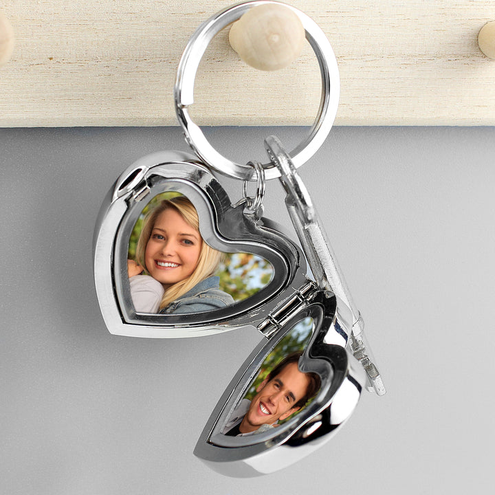 Buy Personalised Swirl Heart Photoframe Keyring at www.giftsfinder.co.uk