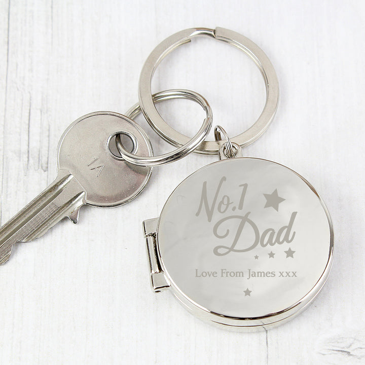 Personalised No.1 Dad Photo Keyring - part of the Gifts Finder Personalised Keyrings collection