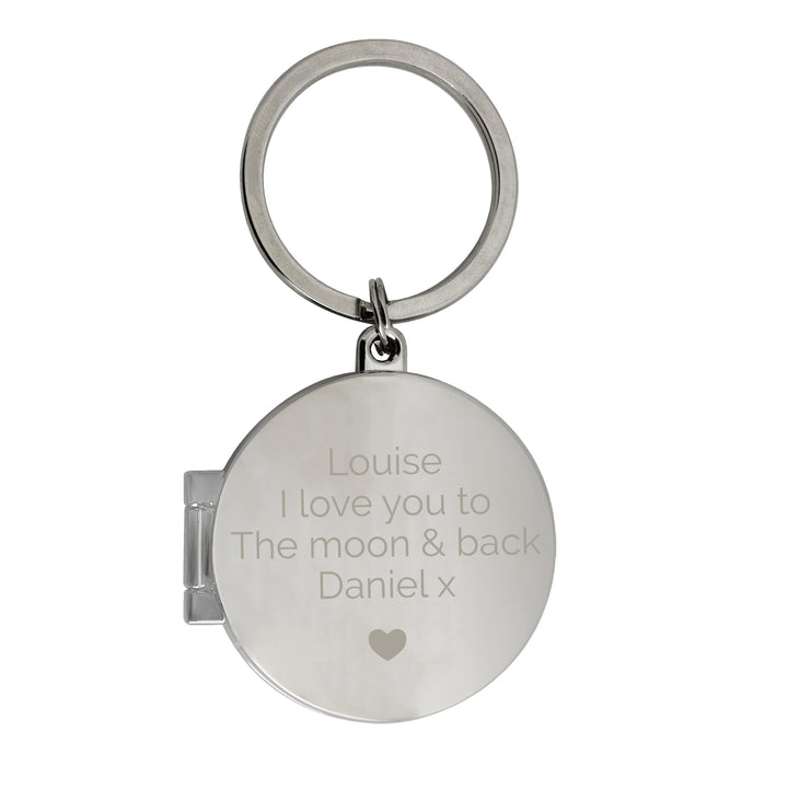 Personalised Heart Motif Round Photo Keyring - part of the Personalised Keyrings collection