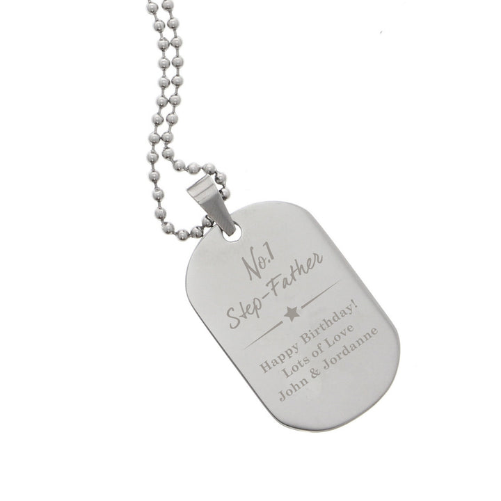 Buy Personalised No.1 Stainless Steel Dog Tag Necklace at www.giftsfinder.co.uk