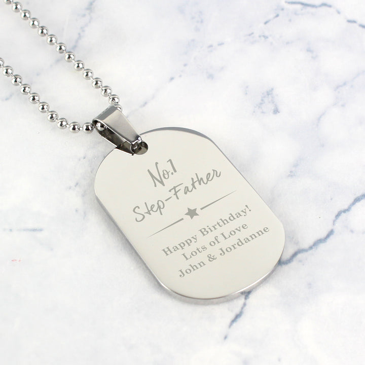 Buy Personalised No.1 Stainless Steel Dog Tag Necklace at www.giftsfinder.co.uk