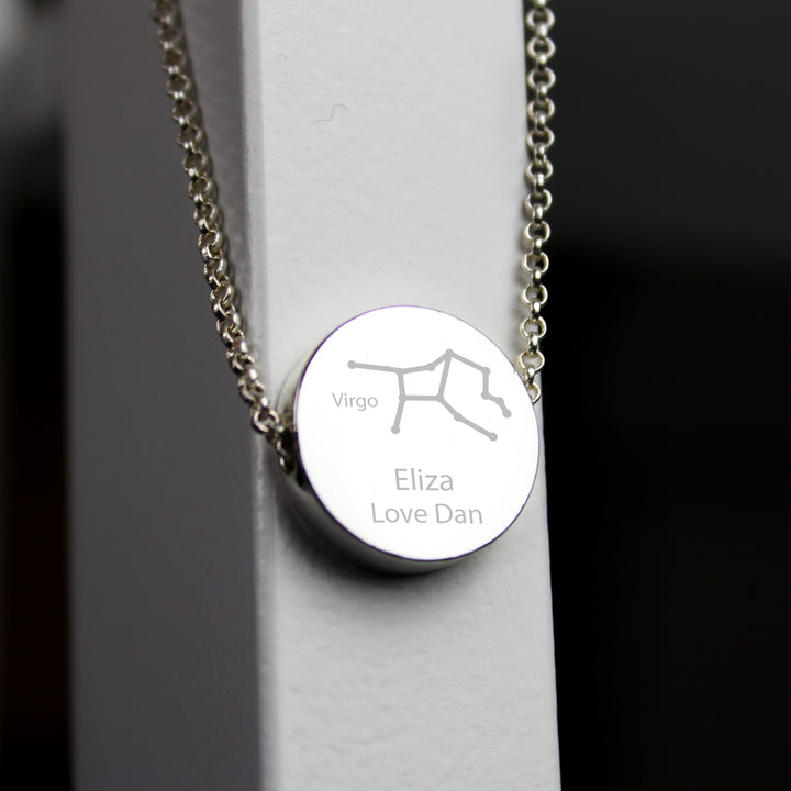 Buy Personalised Virgo Zodiac Star Sign Silver Tone Necklace (August 23rd - September 22nd) at www.giftsfinder.co.uk