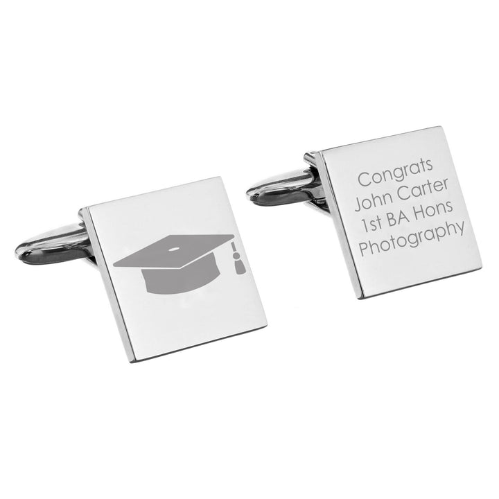 Buy Personalised Graduation Square Cufflinks at www.giftsfinder.co.uk