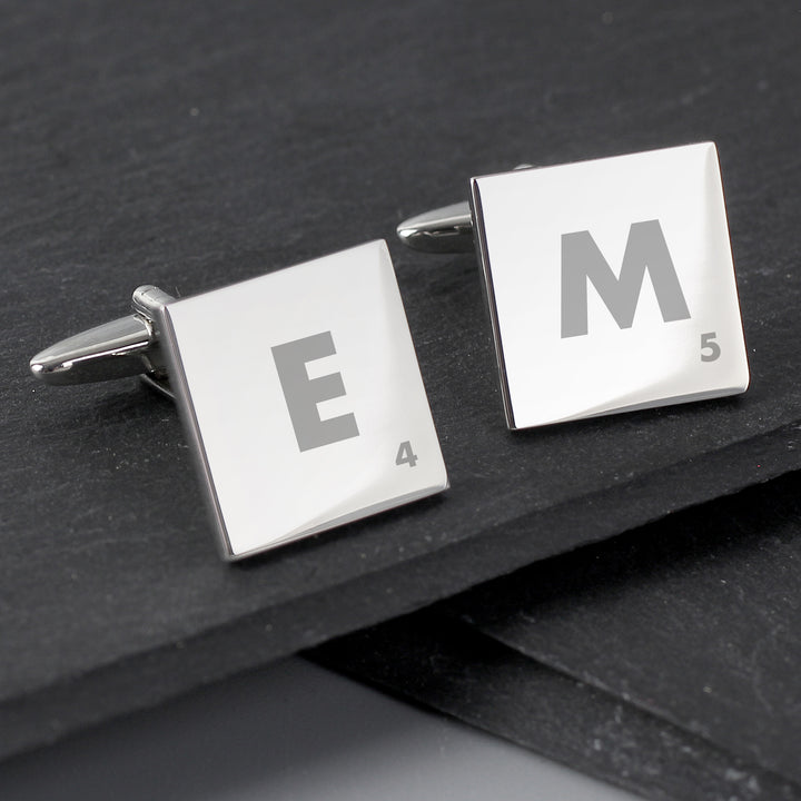 Buy Personalised Initials and Age Square Cufflinks at www.giftsfinder.co.uk