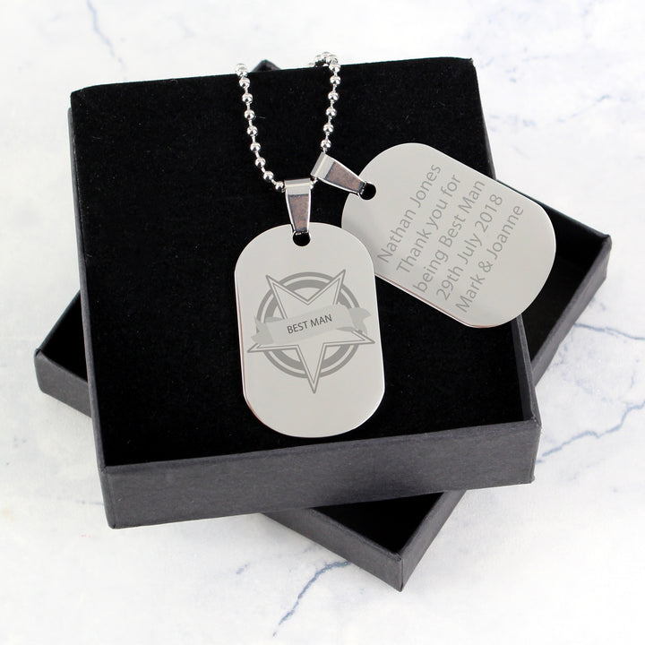 Buy Personalised Star Stainless Steel Double Dog Tag Necklace at www.giftsfinder.co.uk