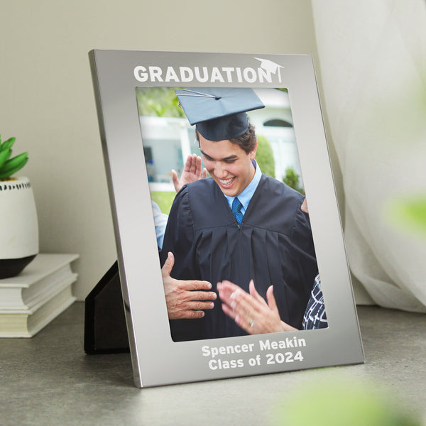 Buy Personalised Graduation 7x5 Silver Photo Frame at www.giftsfinder.co.uk