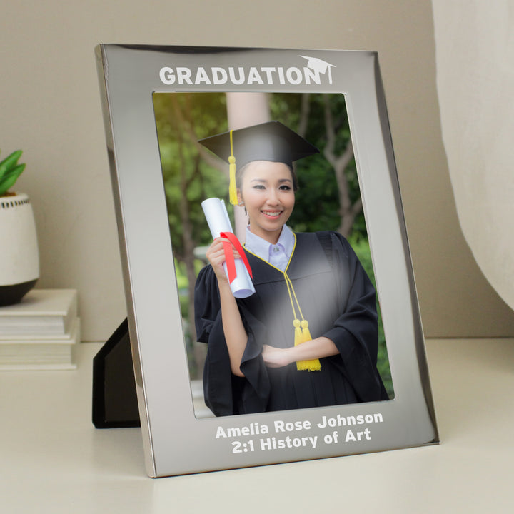 Buy Personalised Graduation 7x5 Silver Photo Frame at www.giftsfinder.co.uk