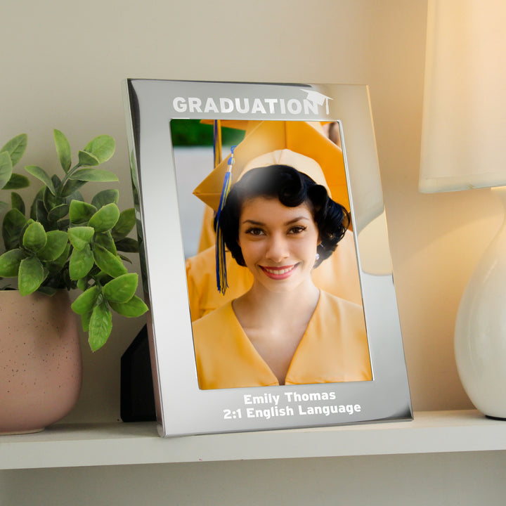 Buy Personalised Graduation 7x5 Silver Photo Frame at www.giftsfinder.co.uk