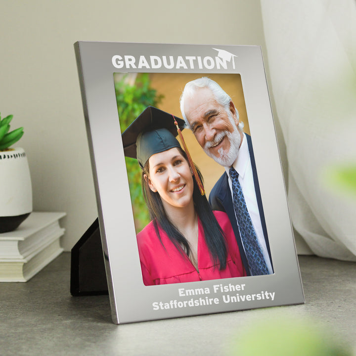 Buy Personalised Graduation 7x5 Silver Photo Frame at www.giftsfinder.co.uk