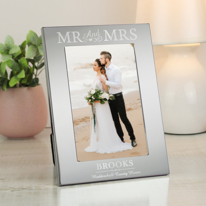 Buy Personalised Mr & Mrs 6x4 Silver Photo Frame available now at www.giftsfinder.co.uk