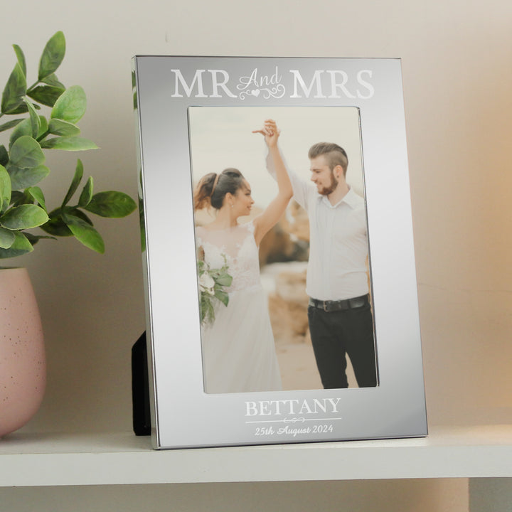 Buy Personalised Mr & Mrs 6x4 Silver Photo Frame available now at www.giftsfinder.co.uk