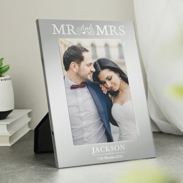 Buy Personalised Mr & Mrs 6x4 Silver Photo Frame available now at www.giftsfinder.co.uk