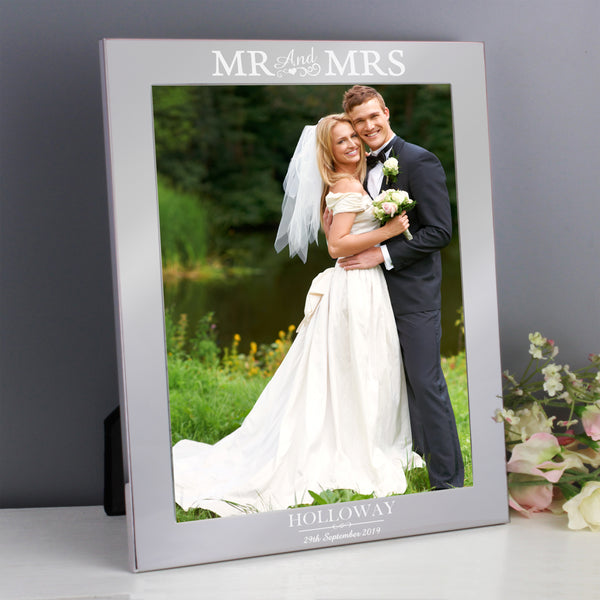 Buy Personalised Mr & Mrs 10x8 Silver Photo Frame available now at www.giftsfinder.co.uk