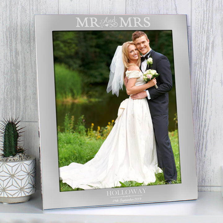 Buy Personalised Mr & Mrs 10x8 Silver Photo Frame available now at www.giftsfinder.co.uk