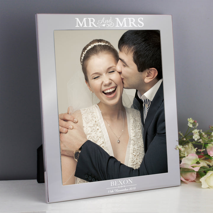 Buy Personalised Mr & Mrs 10x8 Silver Photo Frame available now at www.giftsfinder.co.uk