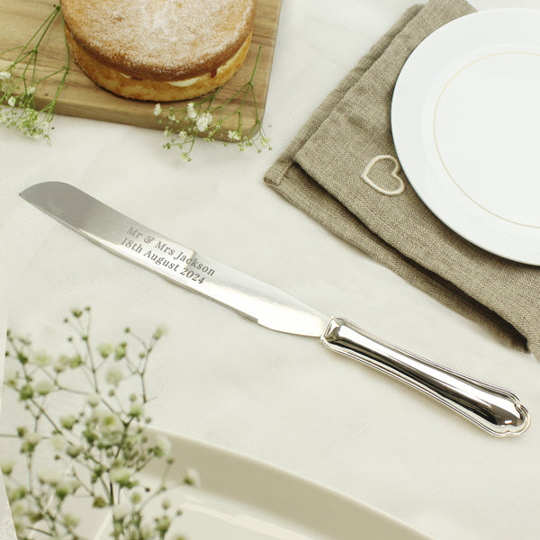 Buy Personalised Modern Cake Knife at www.giftsfinder.co.uk