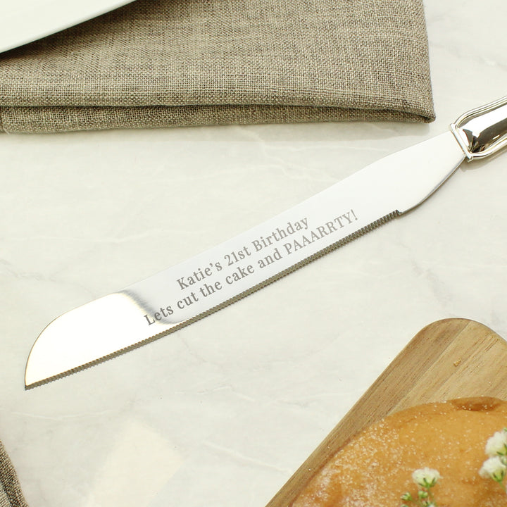 Buy Personalised Modern Cake Knife at www.giftsfinder.co.uk