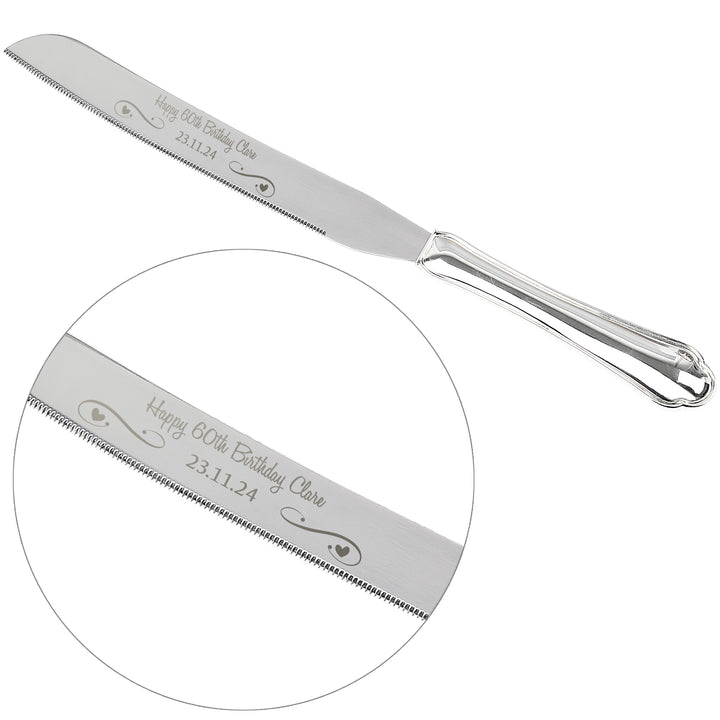 Buy Personalised Heart & Swirl Cake Knife at www.giftsfinder.co.uk