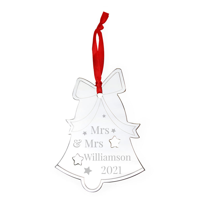 Personalised Mr & Mrs Bell Tree Decoration - part of the Gifts Finder Personalised Wedding Gifts collection