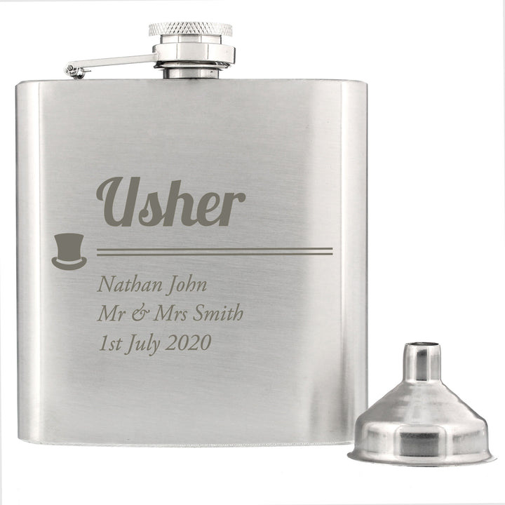 Buy Personalised Usher Hip Flask at www.giftsfinder.co.uk