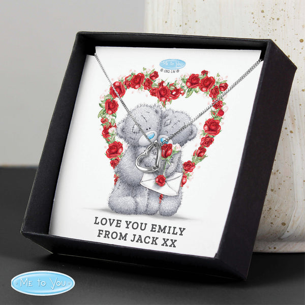 Buy Personalised Me to You Valentine Sentiment Heart Necklace and Box at www.giftsfinder.co.uk