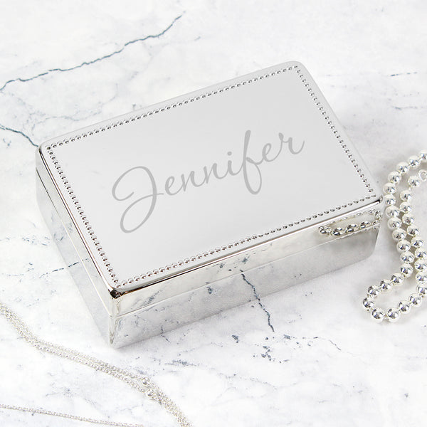 Buy Personalised Name Rectangular Jewellery Box at www.giftsfinder.co.uk