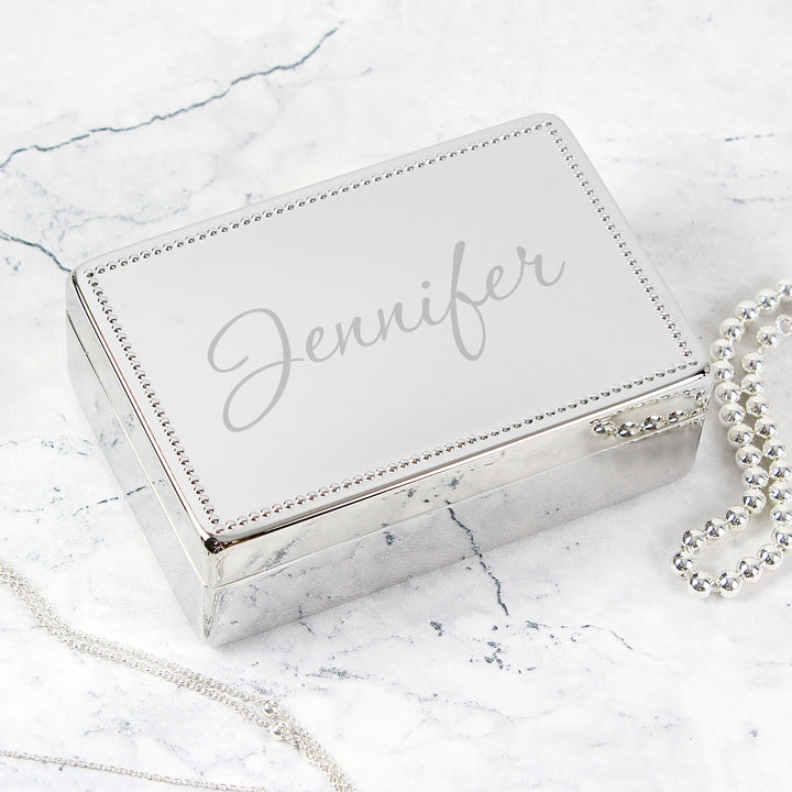 Buy Personalised Name Rectangular Jewellery Box at www.giftsfinder.co.uk