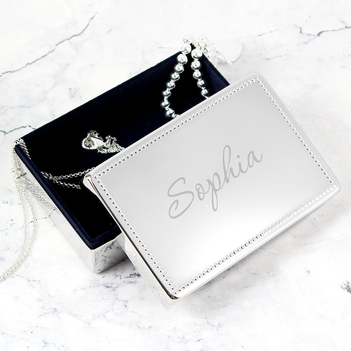 Buy Personalised Name Rectangular Jewellery Box at www.giftsfinder.co.uk