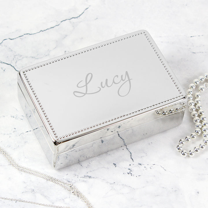 Buy Personalised Name Rectangular Jewellery Box at www.giftsfinder.co.uk