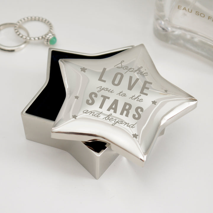 Buy Personalised Love You To The Stars Star Trinket Box at www.giftsfinder.co.uk