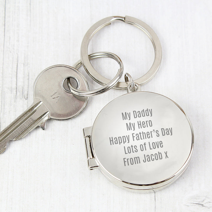 Personalised Free Text Round Photo Keyring - part of the Gifts Finder Personalised Keyrings collection