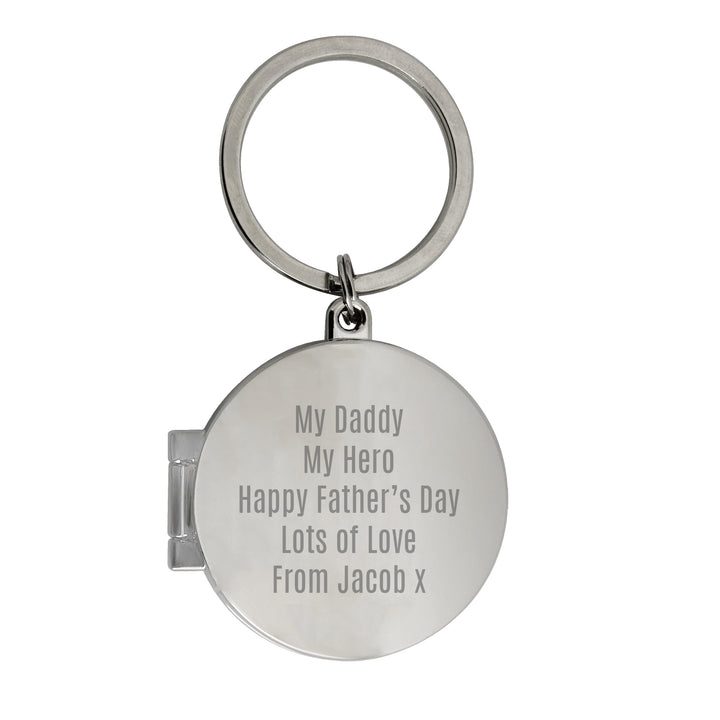 Personalised Free Text Round Photo Keyring - part of the Gifts Finder Personalised Keyrings collection