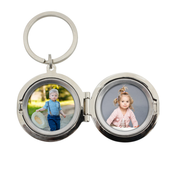 Personalised Free Text Round Photo Keyring - part of the Gifts Finder Personalised Keyrings collection