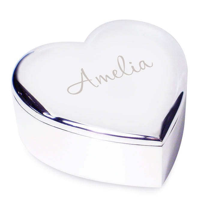 Buy Personalised Name Only Heart Trinket Box at www.giftsfinder.co.uk