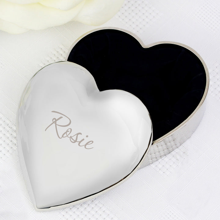 Buy Personalised Name Only Heart Trinket Box at www.giftsfinder.co.uk