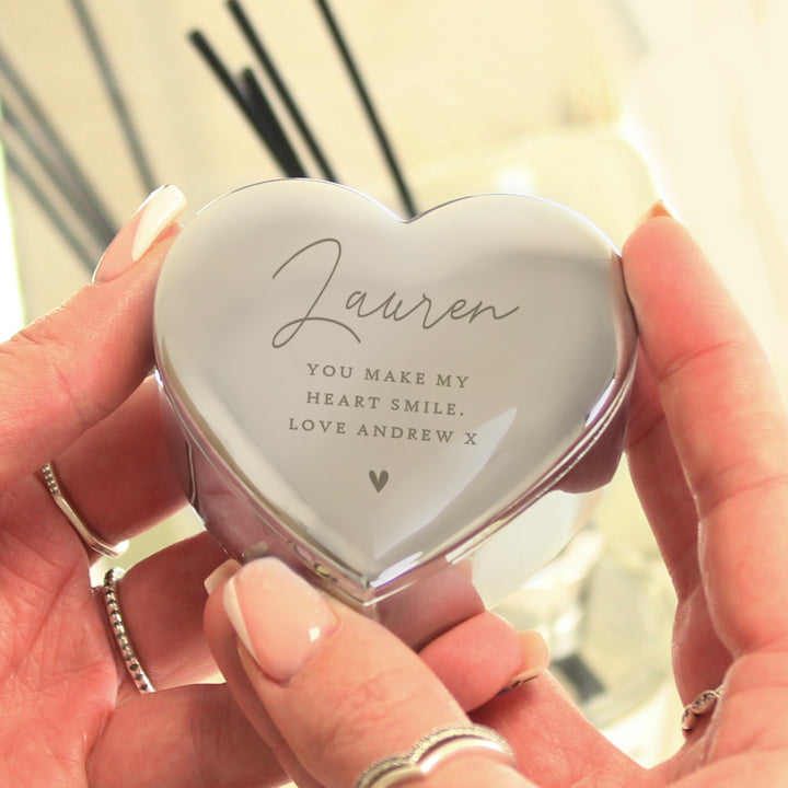 Buy Personalised Name and Message Heart Trinket Box at www.giftsfinder.co.uk