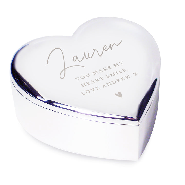 Buy Personalised Name and Message Heart Trinket Box at www.giftsfinder.co.uk