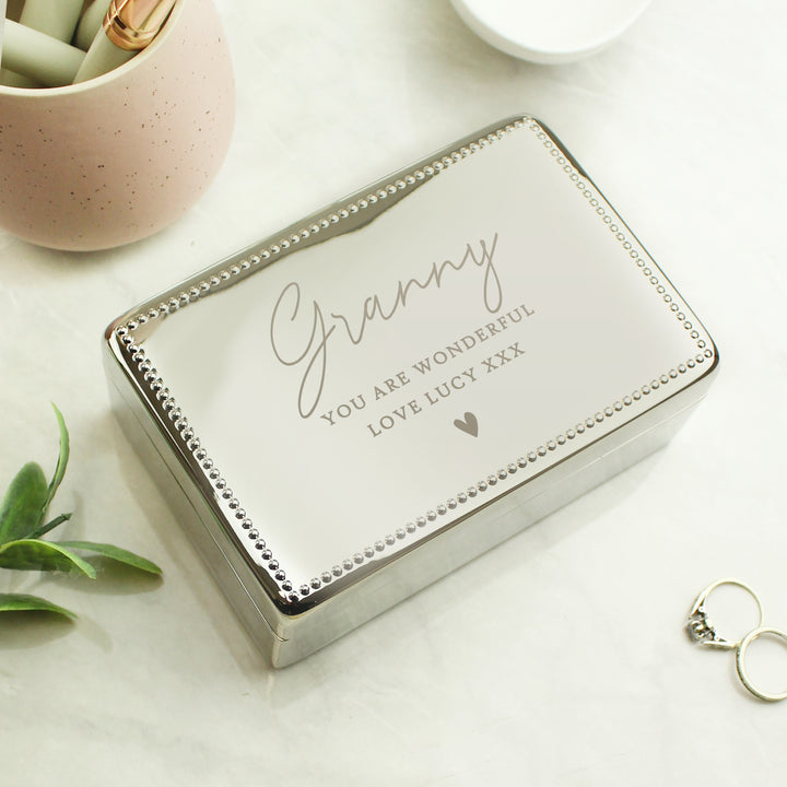 Buy Personalised Name and Message Rectangular Jewellery Box at www.giftsfinder.co.uk