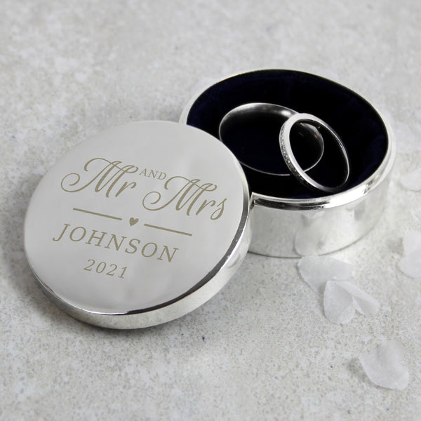 Buy Personalised Mr & Mrs Ring Box at www.giftsfinder.co.uk